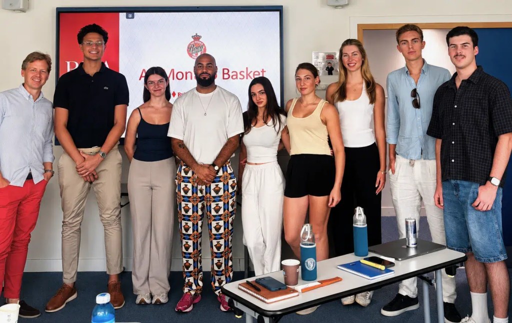 Jordan Mercien graduate oh the MSc in Sport Business Management of IUM and speaker at the IUM summer school and students