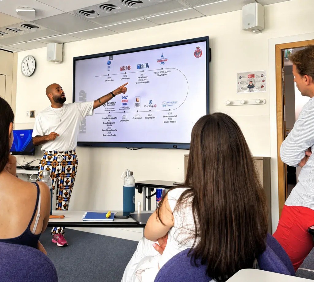Jordan Mercien graduate oh the MSc in Sport Business Management of IUM and speaker at the IUM summer school